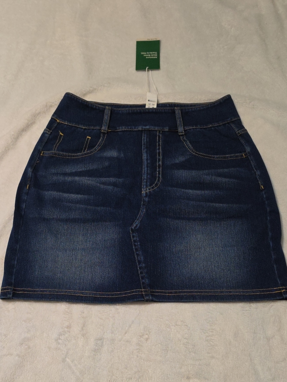 Nwt HALARA Dark Blue Denim Mini Skirt #123